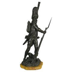 Antique Bronze Sculpture of a Napoleonic Grenadier by Luca Madrassi - 1Y214