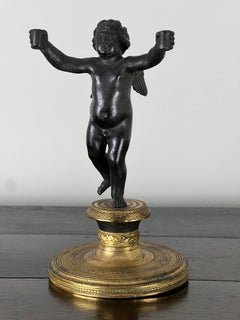 Antique Bronze Sculpture of a Putti Holding Candles Unsigned Attr. Paul Edouard