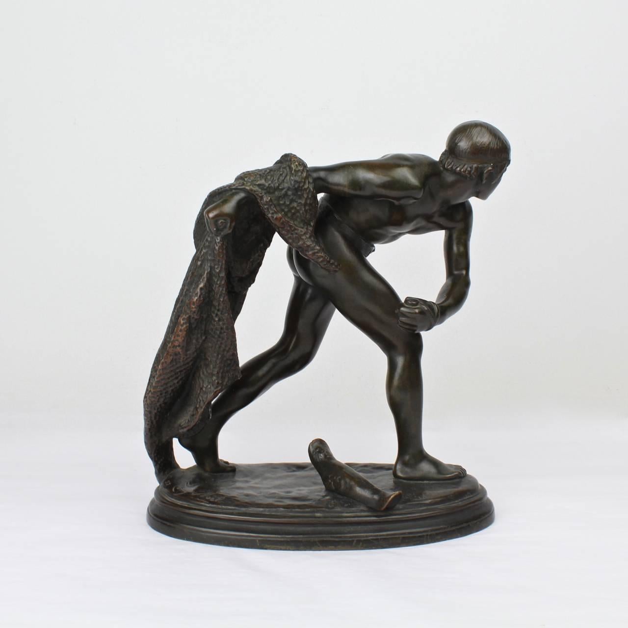 Antike Bronzeskulptur eines römischen Gladiators aus Bronze nach Edme Anthony Paul Noel, antik im Zustand „Gut“ in Philadelphia, PA