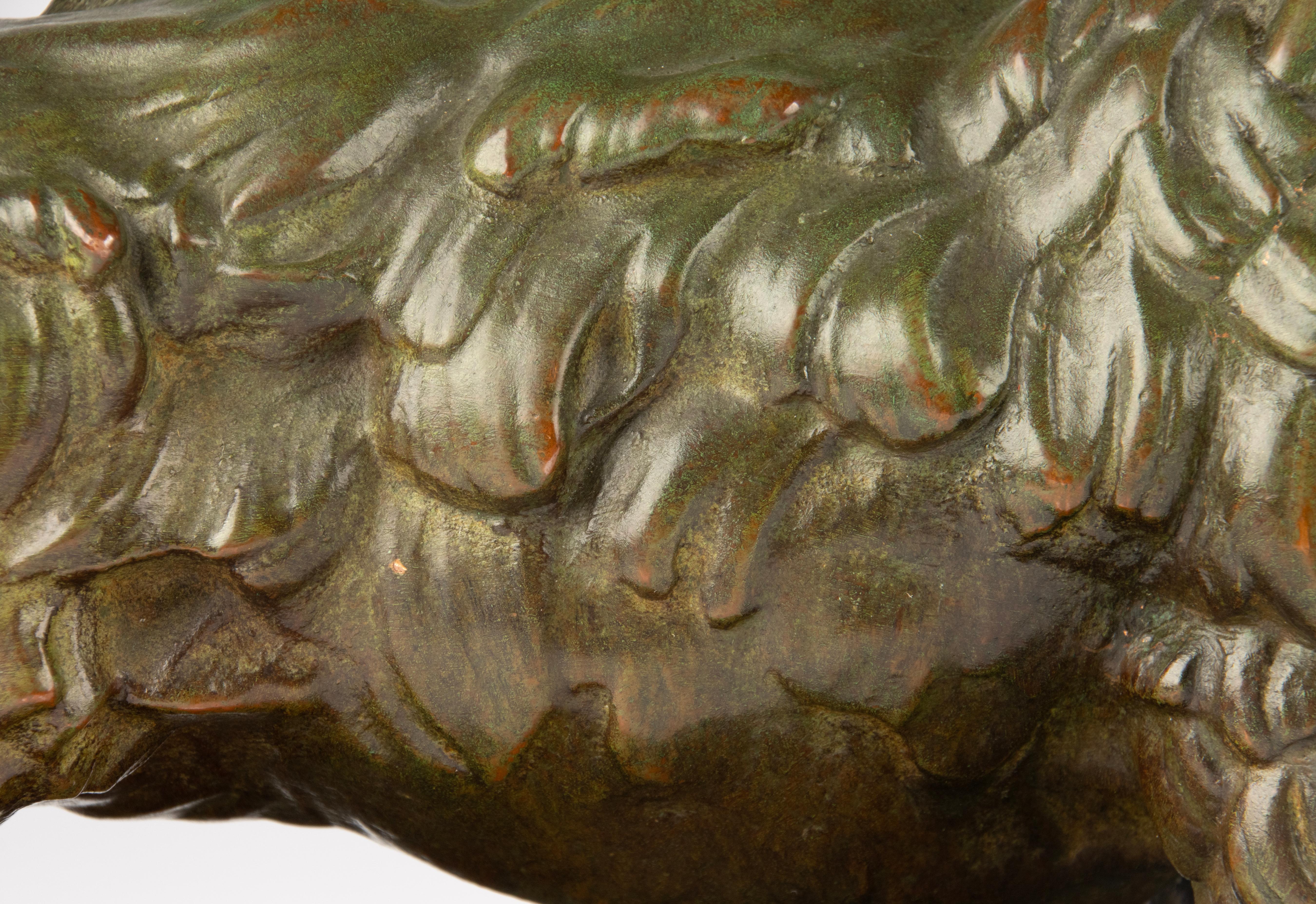 Antike Bronzeskulptur eines schottischen Hundes aus Schottland – frühes 20. Jahrhundert im Angebot 4