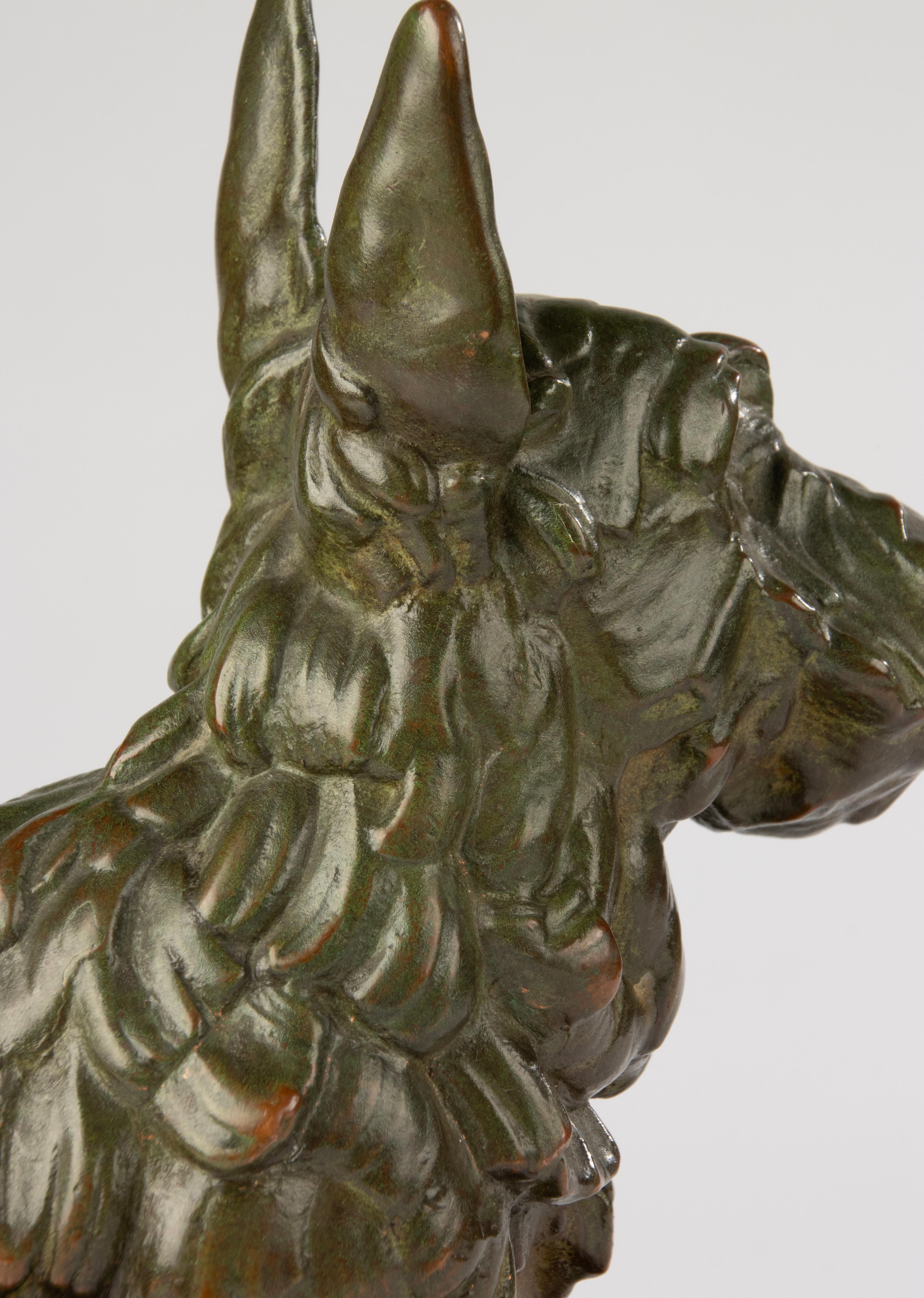 Antike Bronzeskulptur eines schottischen Hundes aus Schottland – frühes 20. Jahrhundert im Angebot 5