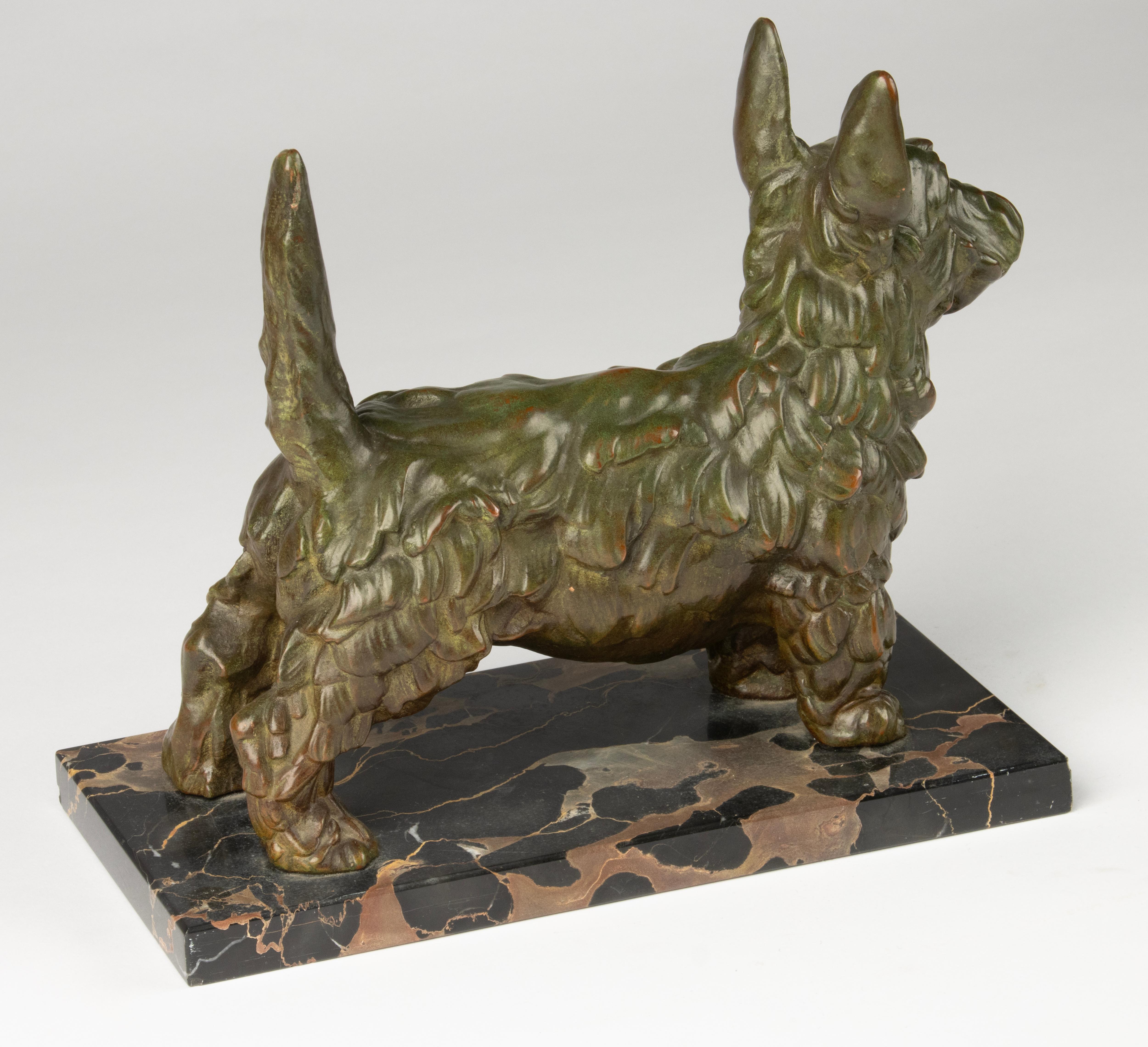 Antike Bronzeskulptur eines schottischen Hundes aus Schottland – frühes 20. Jahrhundert im Angebot 6