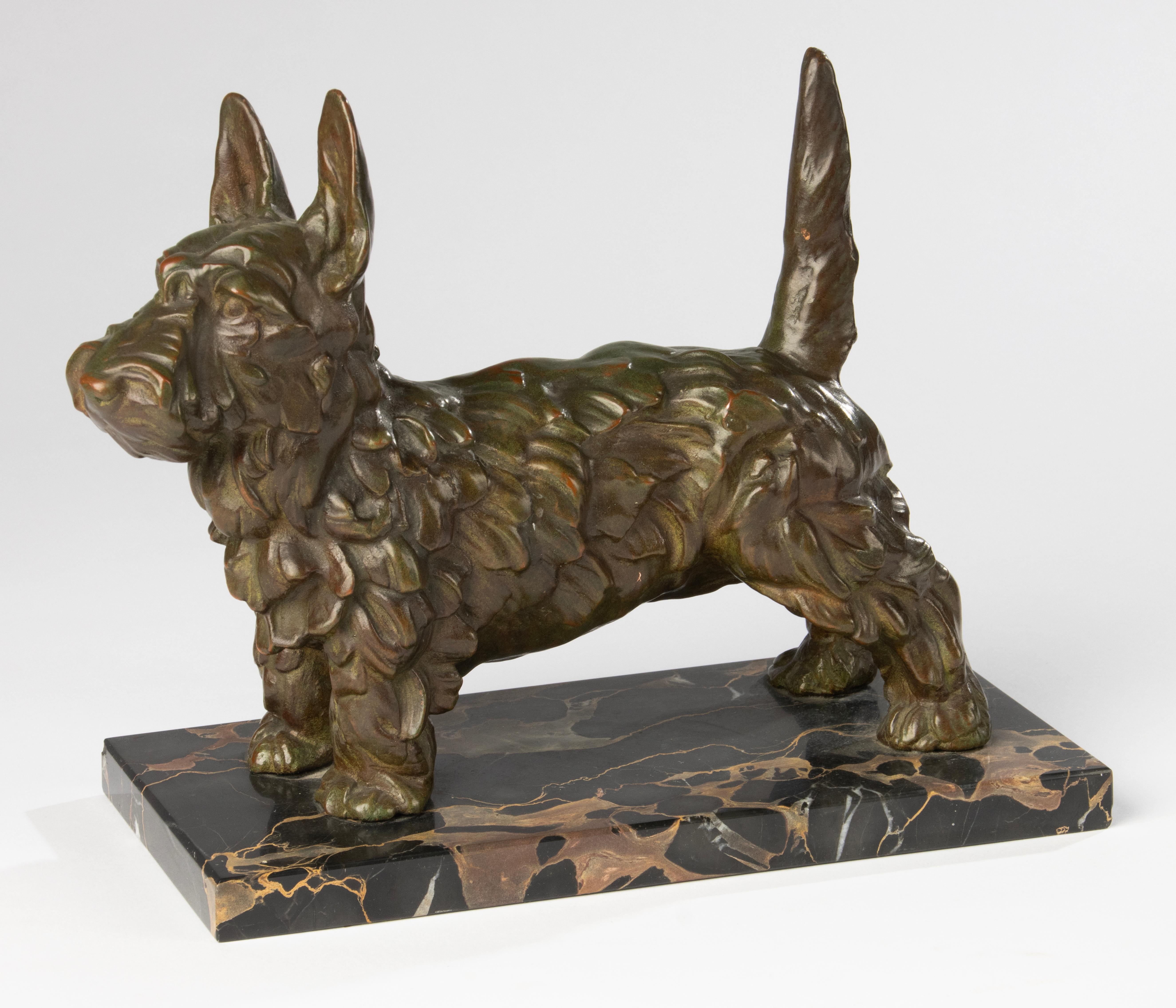 Antike Bronzeskulptur eines schottischen Hundes aus Schottland – frühes 20. Jahrhundert im Angebot 10