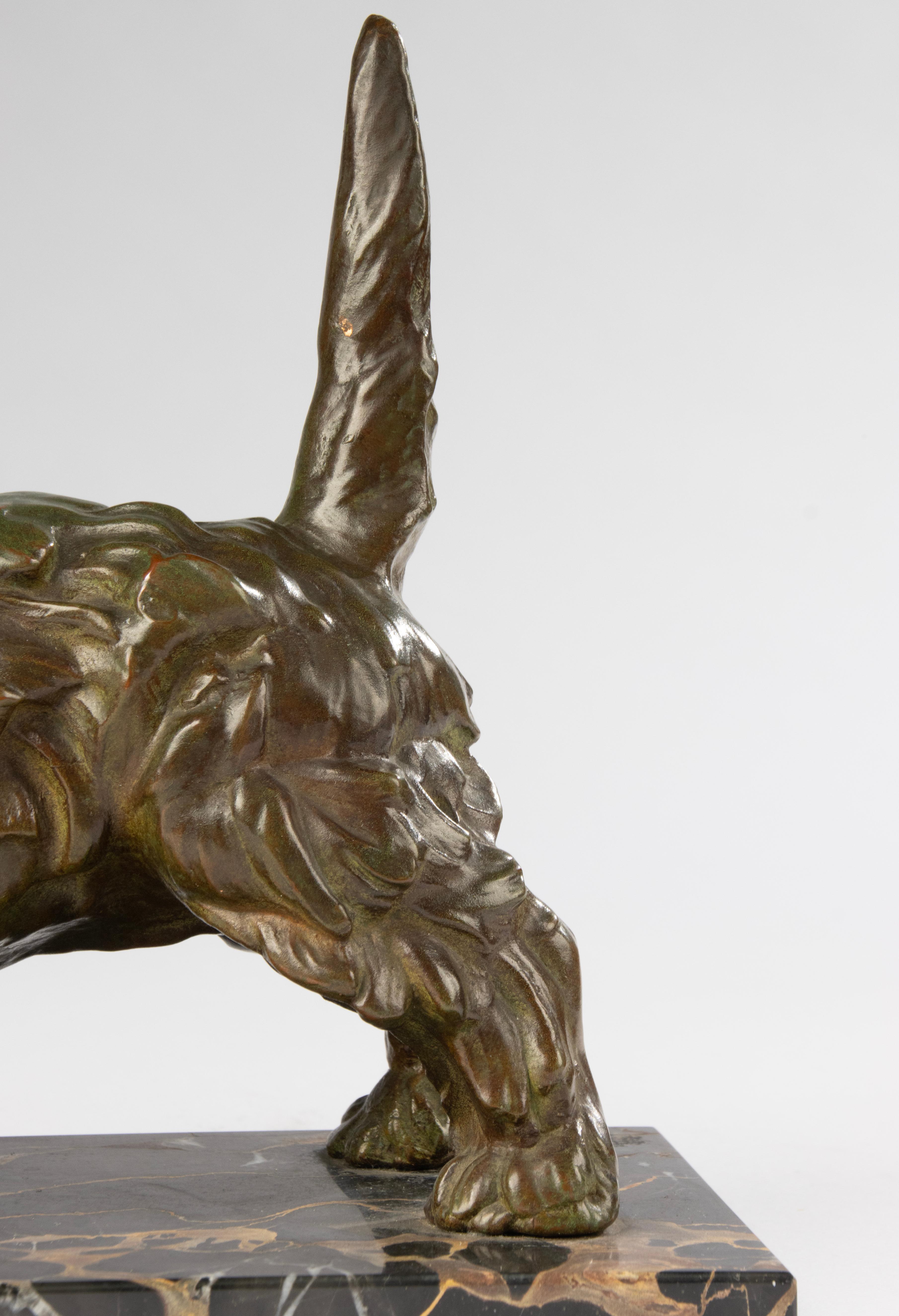 Antike Bronzeskulptur eines schottischen Hundes aus Schottland – frühes 20. Jahrhundert (Französisch) im Angebot