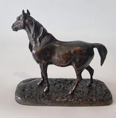 Sculpture en bronze ancien d'un étalon 'Cheval Arabe' no. 1 signée P J Mene