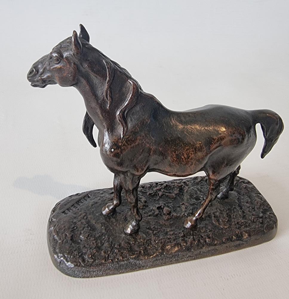 Antike Bronzeskulptur eines Hengstes 'Cheval Arabe' Nr. 1 signiert P J Mene im Zustand „Gut“ im Angebot in London, GB