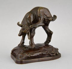 Antique Bronze Sculpture of a Young Goat Joao Da Silva, 1904, France