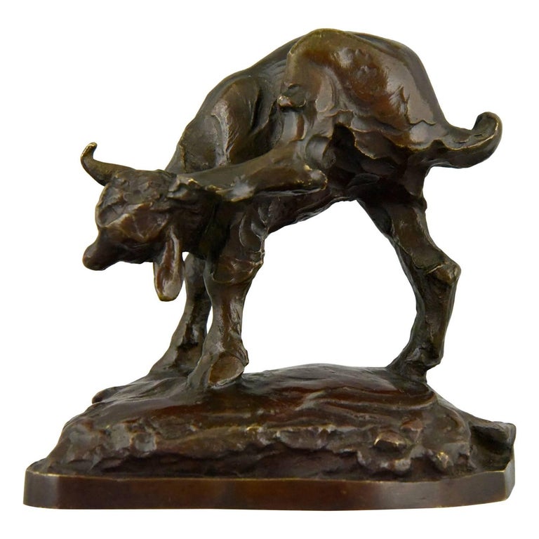 Antique Bronze Sculpture of a Young Goat Joao Da Silva 