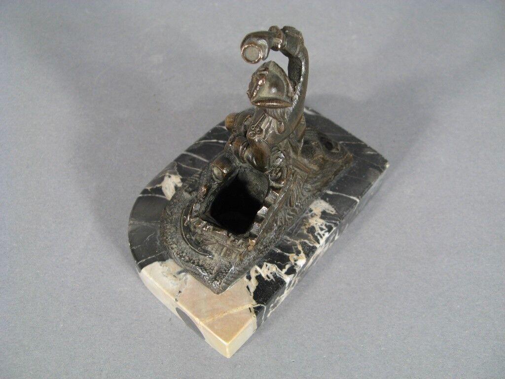 Escultura antigua de bronce de un cañonero del Antiguo Régimen -1Y80 siglo XIX