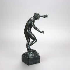 Antique Bronze Sculpture of Athlete Signed J. L. Course C1926