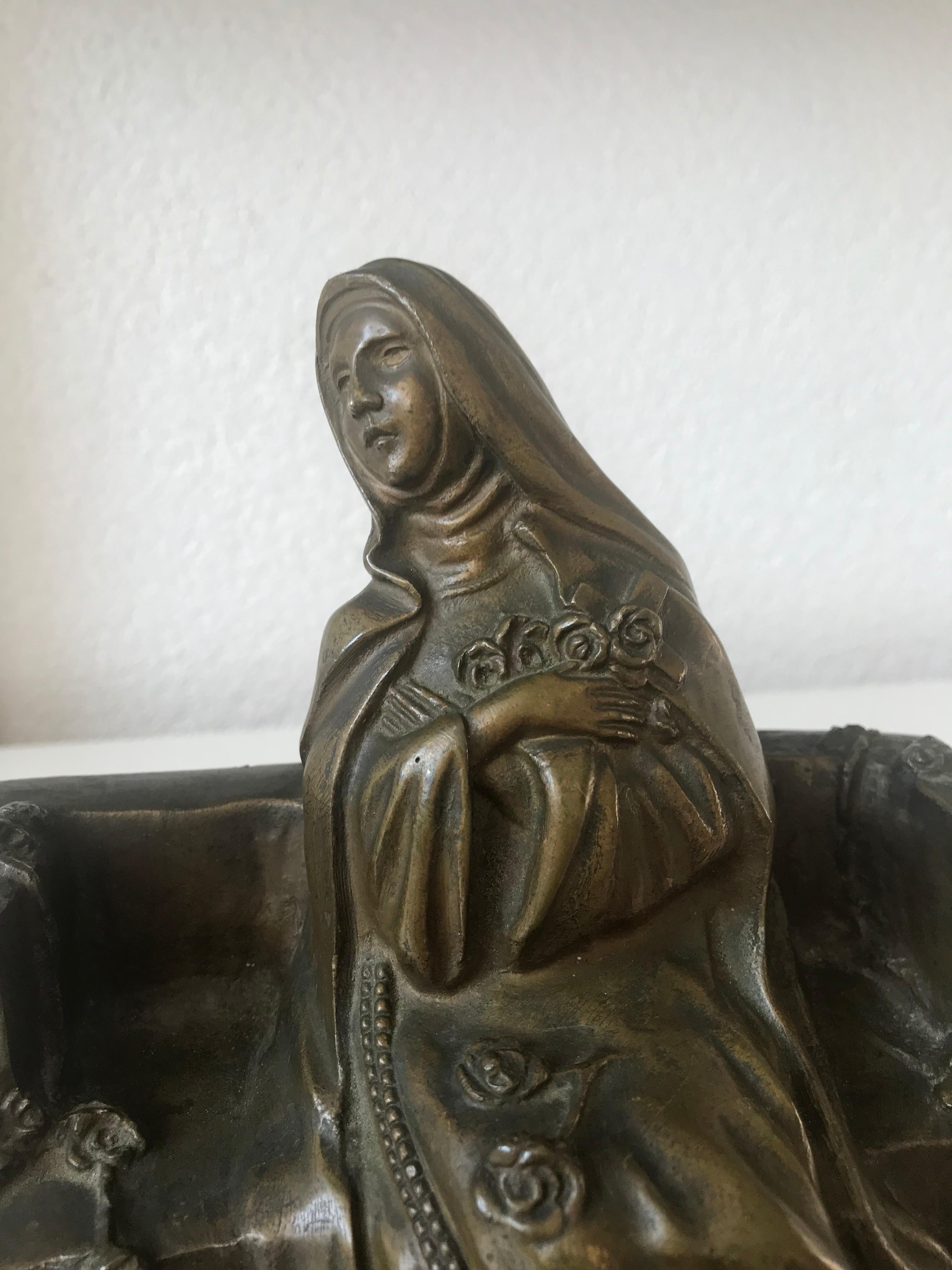 Antique Bronze Sculpture of Saint Theresia of Lisieux by Russian Serge Zelikson 4