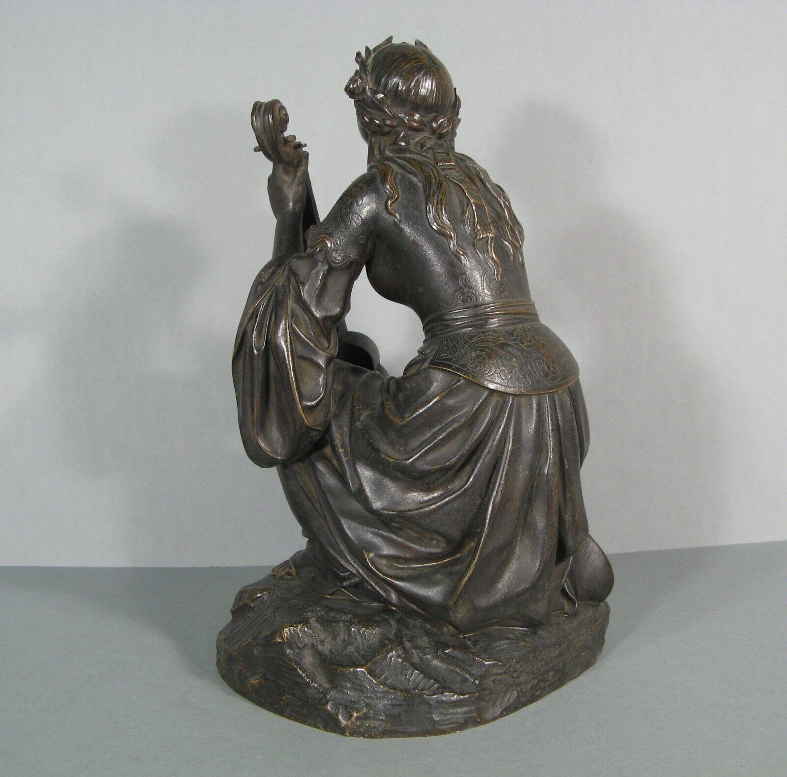 Escultura antigua de bronce de Sainte Cécile de T. Gechter, 1841 - 1Y217 4
