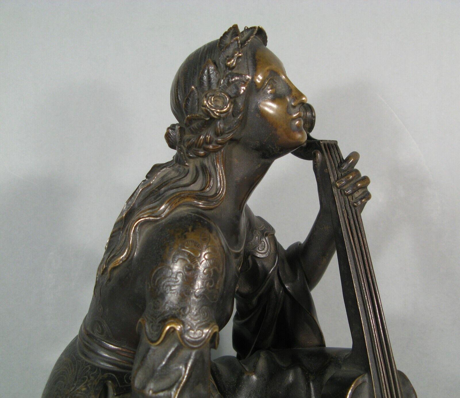 Escultura antigua de bronce de Sainte Cécile de T. Gechter, 1841 - 1Y217 Bronce