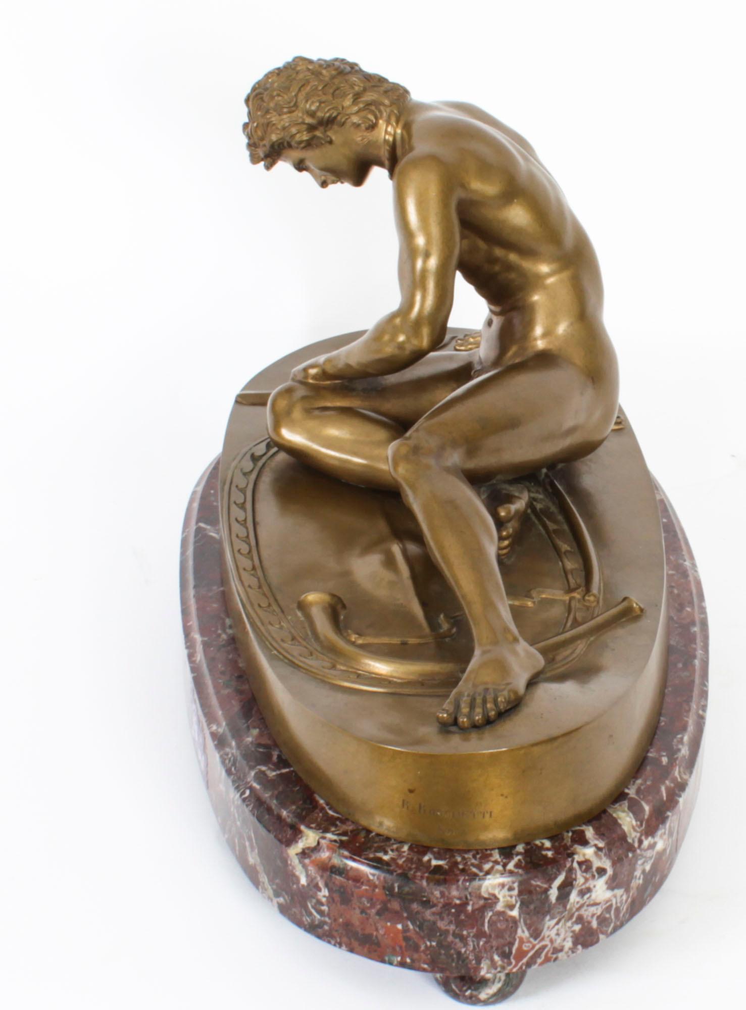 Antique Bronze Sculpture of the Dying Gaul by B Boschetti Rome, 19th Century For Sale 4