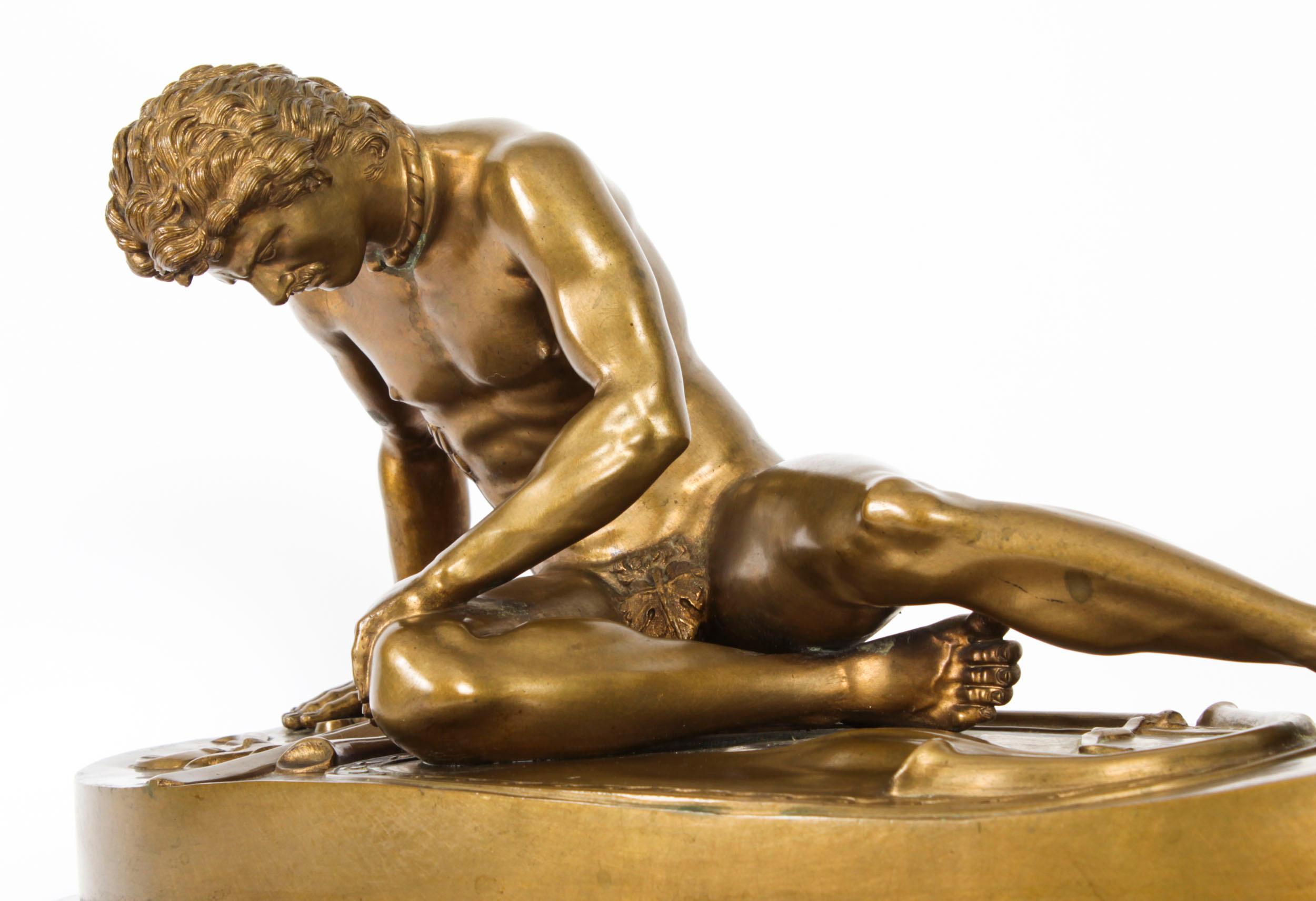 Antique Bronze Sculpture of the Dying Gaul by B Boschetti Rome, 19th Century For Sale 1