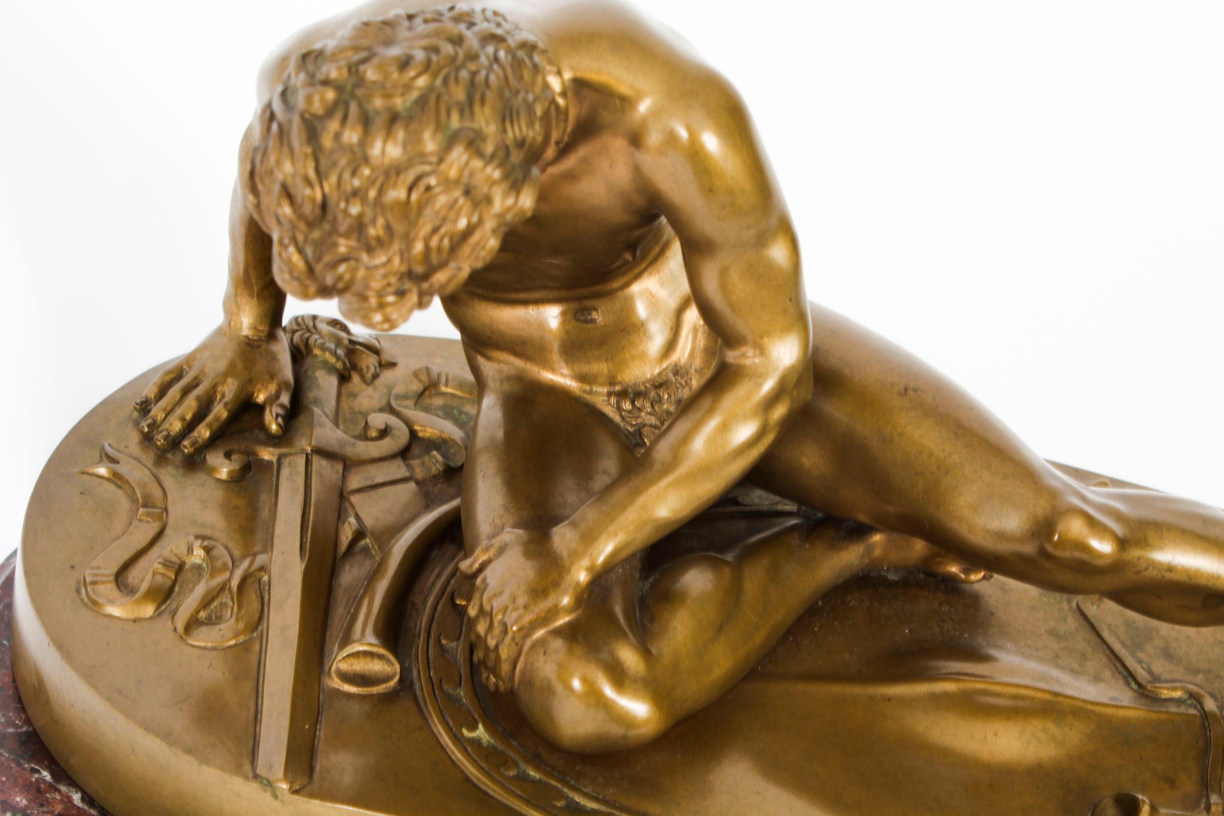 Antique Bronze Sculpture of the Dying Gaul by B Boschetti Rome, 19th Century For Sale 3