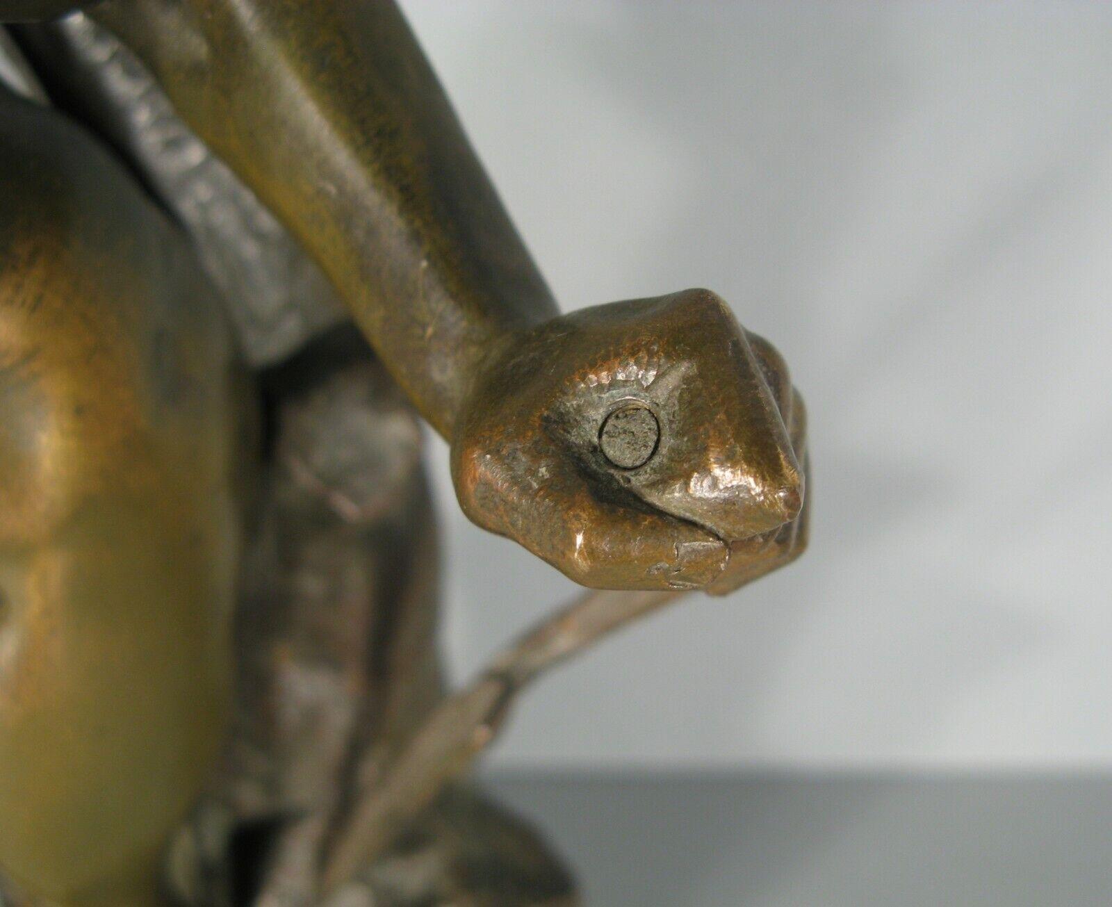 Antique Bronze Sculpture of Young Man in Reeds by Germain-Thill - 1Y104 6