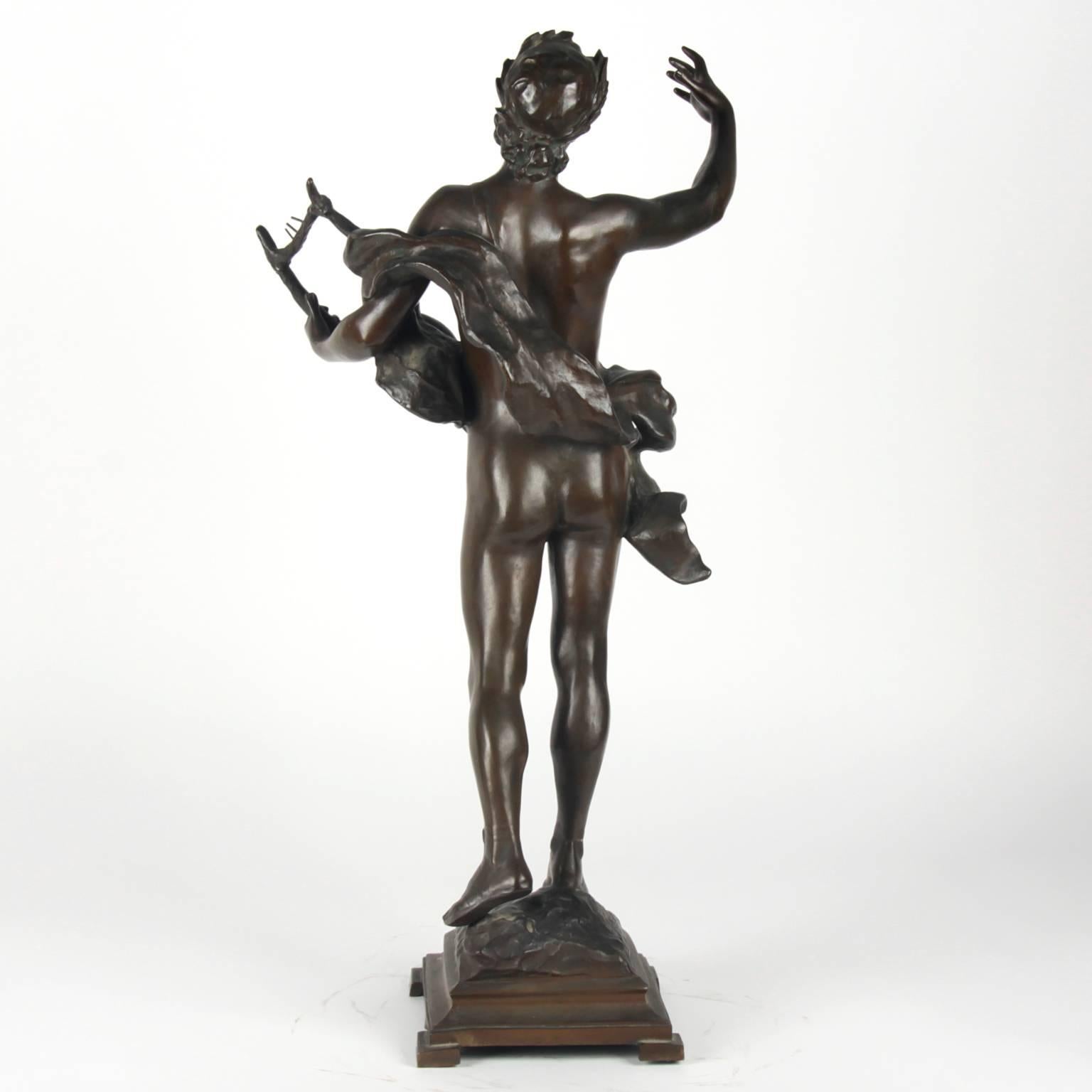 Belgian Antique Bronze Sculpture, Signed on Base, G.Devreese