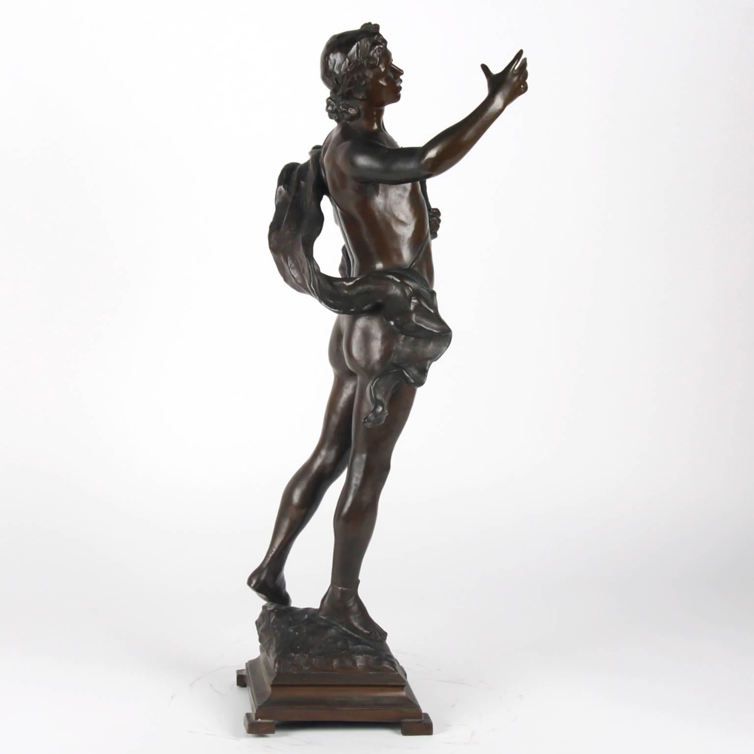 Antique Bronze Sculpture, Signed on Base, G.Devreese In Excellent Condition In Esbeek, NL