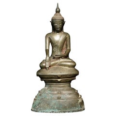 Antiker Shan-Buddha aus Bronze aus Burma