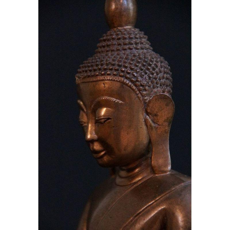 Antique Bronze Shan Buddha from Burma Original Buddhas For Sale 5