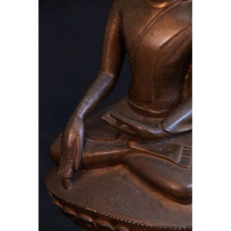Antique Bronze Shan Buddha from Burma Original Buddhas For Sale 6