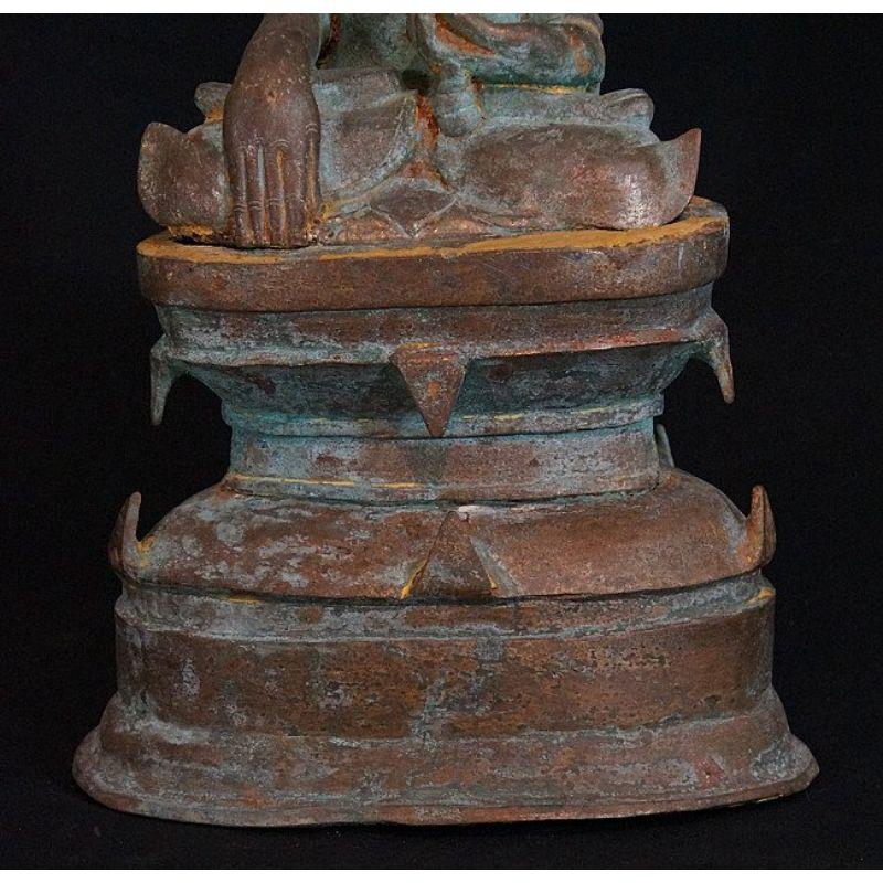 Antique bronze Shan Buddha from Burma Original Buddhas For Sale 8