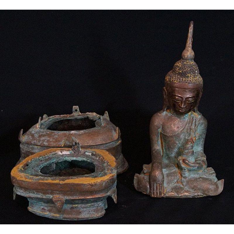Antique bronze Shan Buddha from Burma Original Buddhas For Sale 9