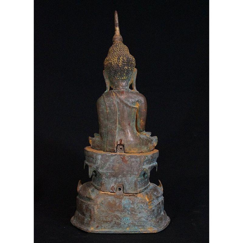 Antique bronze Shan Buddha from Burma Original Buddhas In Good Condition For Sale In DEVENTER, NL