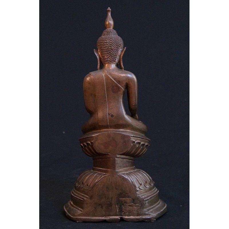Antique Bronze Shan Buddha from Burma Original Buddhas In Good Condition For Sale In DEVENTER, NL