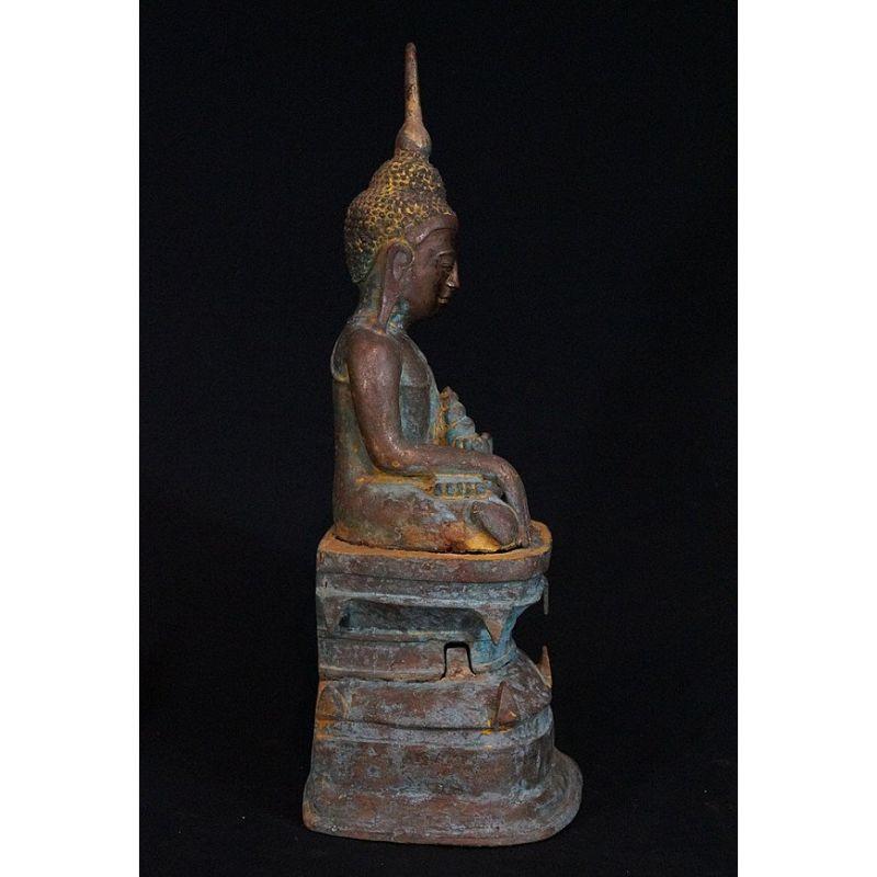 17th Century Antique bronze Shan Buddha from Burma Original Buddhas For Sale