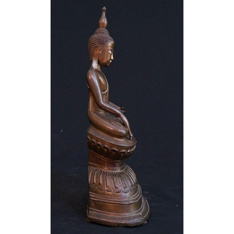 17th Century Antique Bronze Shan Buddha from Burma Original Buddhas For Sale