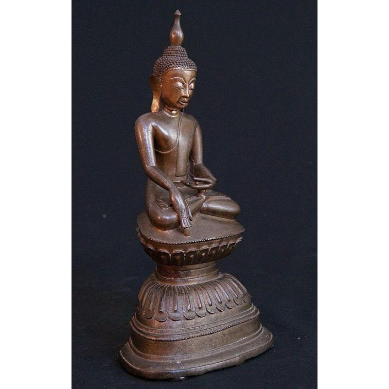 Antique Bronze Shan Buddha from Burma Original Buddhas For Sale 1