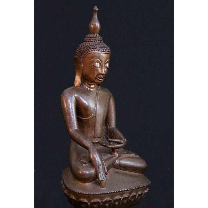 Antique Bronze Shan Buddha from Burma Original Buddhas For Sale 2