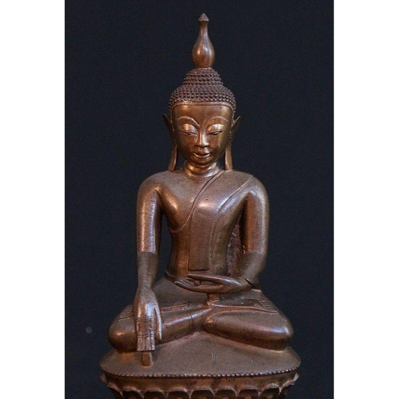 Antique Bronze Shan Buddha from Burma Original Buddhas For Sale 3