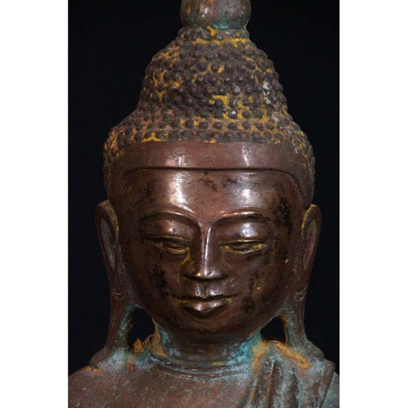Antique bronze Shan Buddha from Burma Original Buddhas For Sale 3
