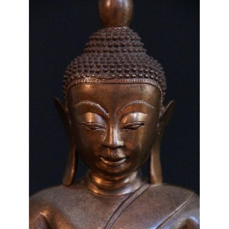 Antique Bronze Shan Buddha from Burma Original Buddhas For Sale 4