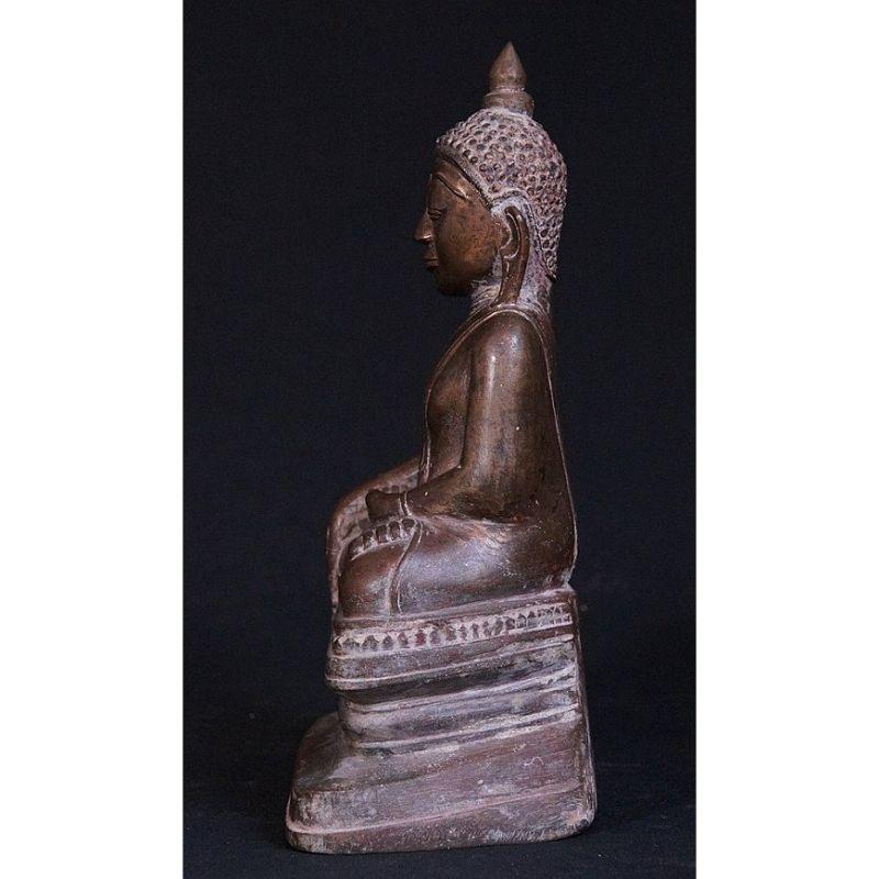 Ancienne statue de Bouddha Shan en bronze de Birmanie Bon état - En vente à DEVENTER, NL