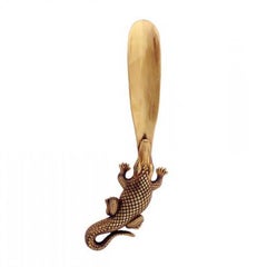 Antique Bronze Stalking Alligator Shoehorn by John Landrum Bryant