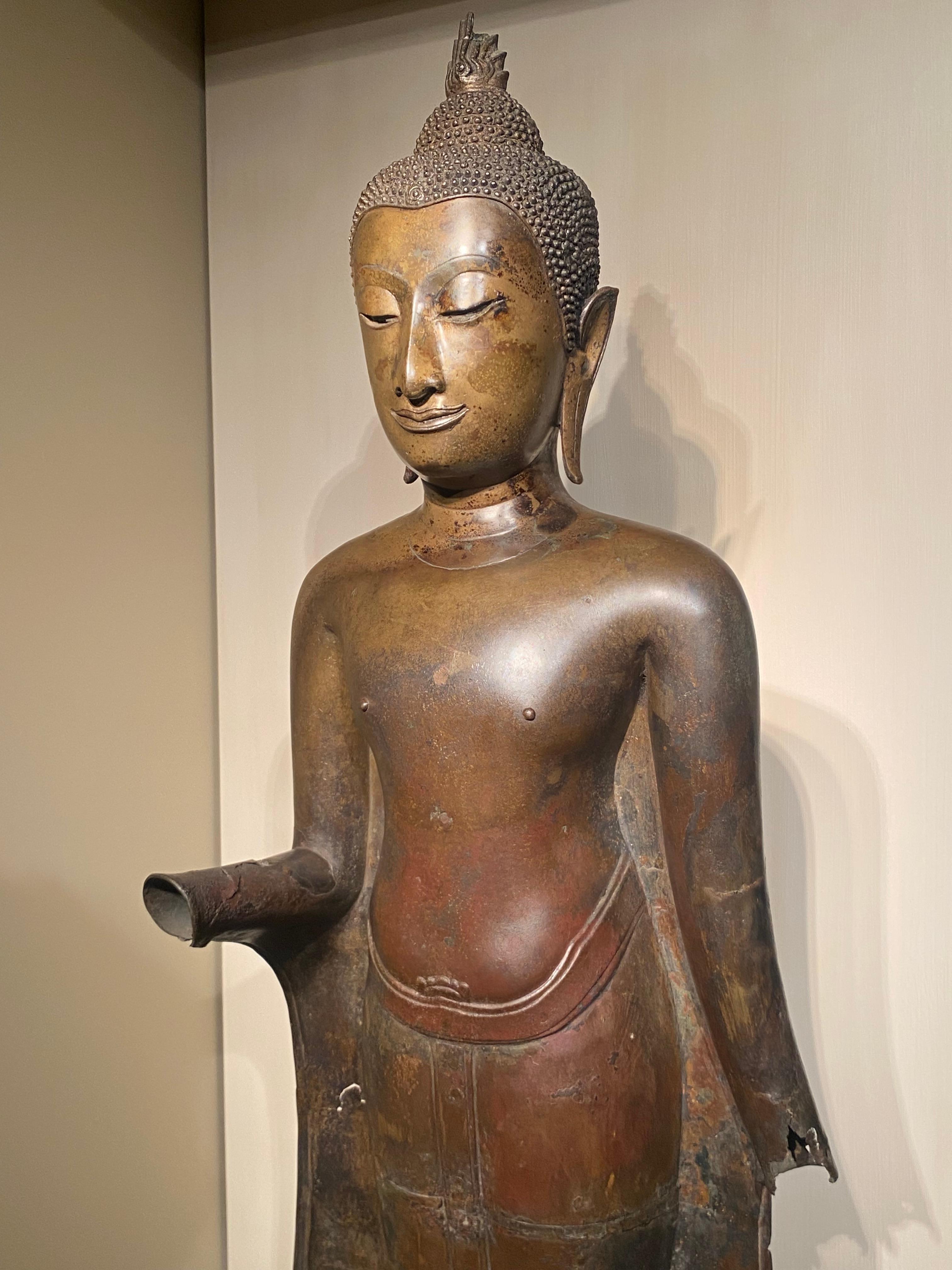 Antique Bronze Standing Buddha For Sale 7