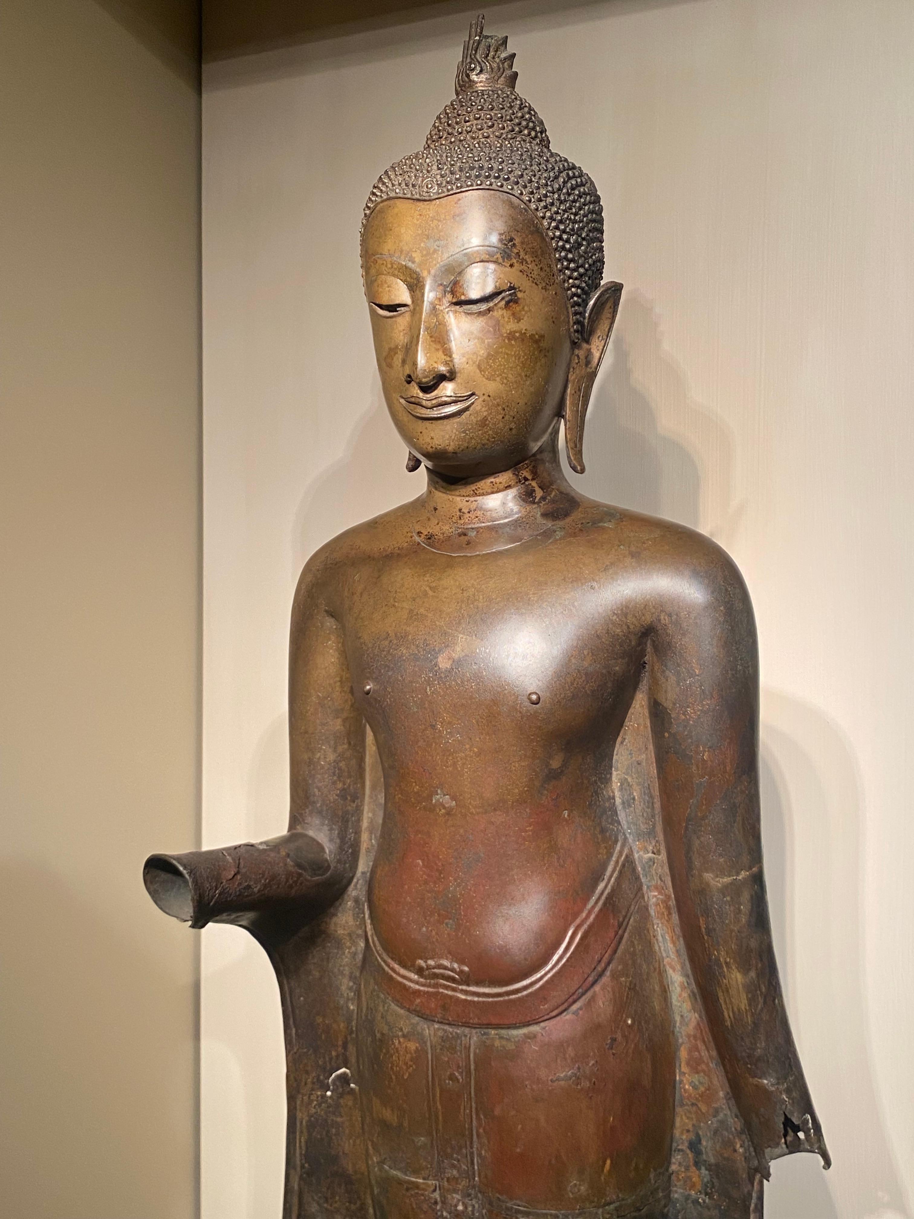 Antique Bronze Standing Buddha For Sale 8