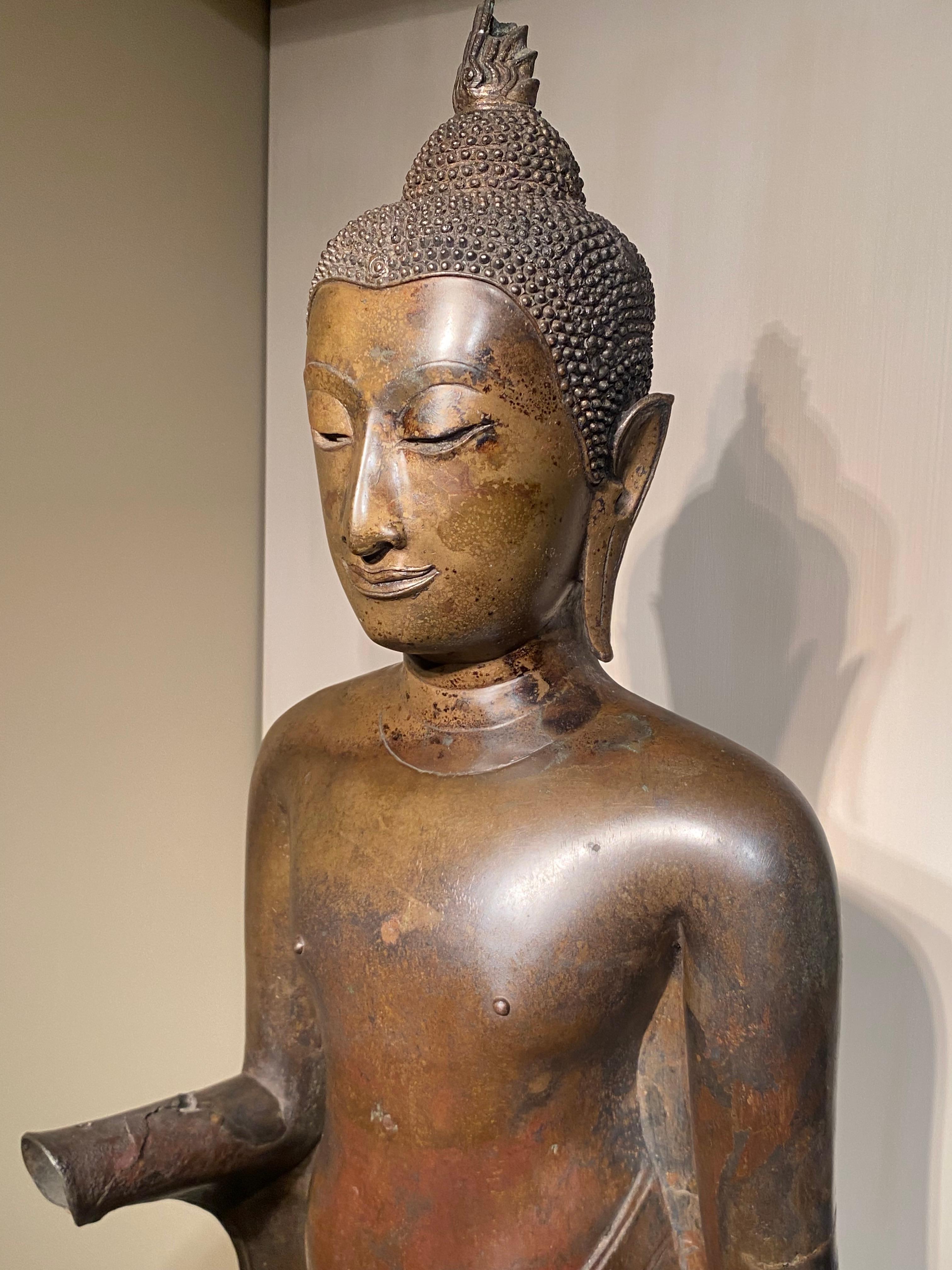 Antique Bronze Standing Buddha For Sale 9