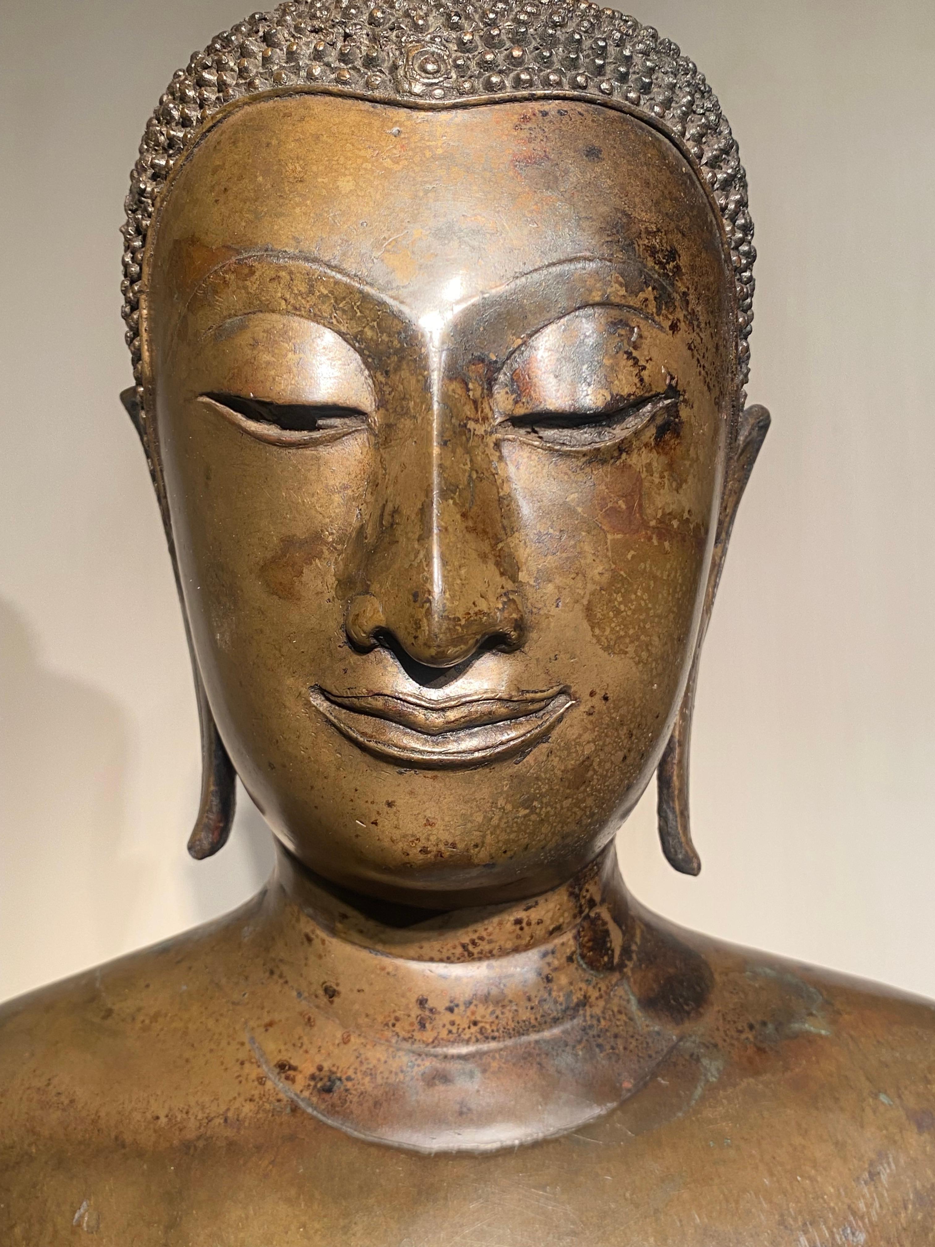 Antique Bronze Standing Buddha For Sale 10