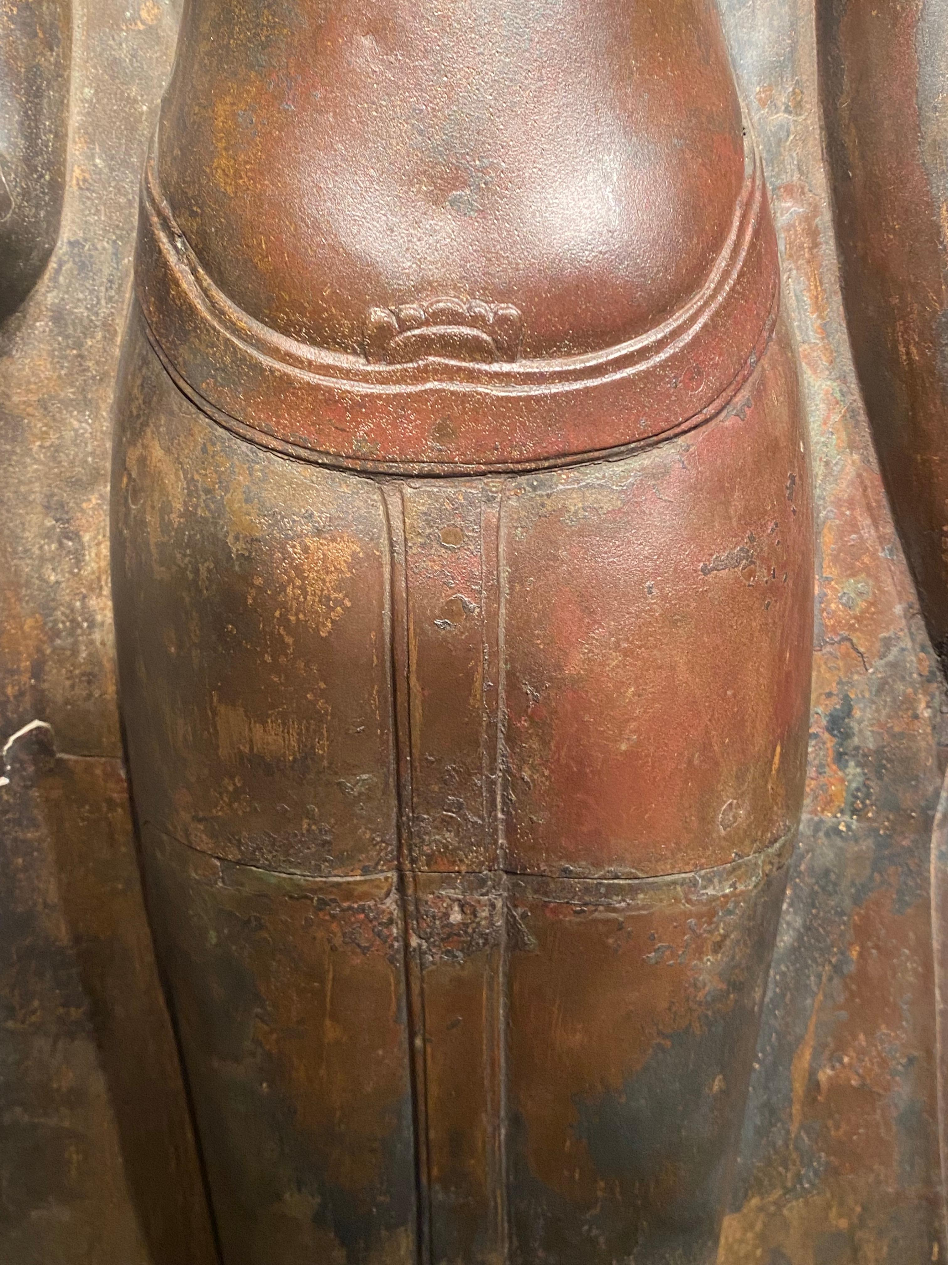 Antique Bronze Standing Buddha For Sale 11