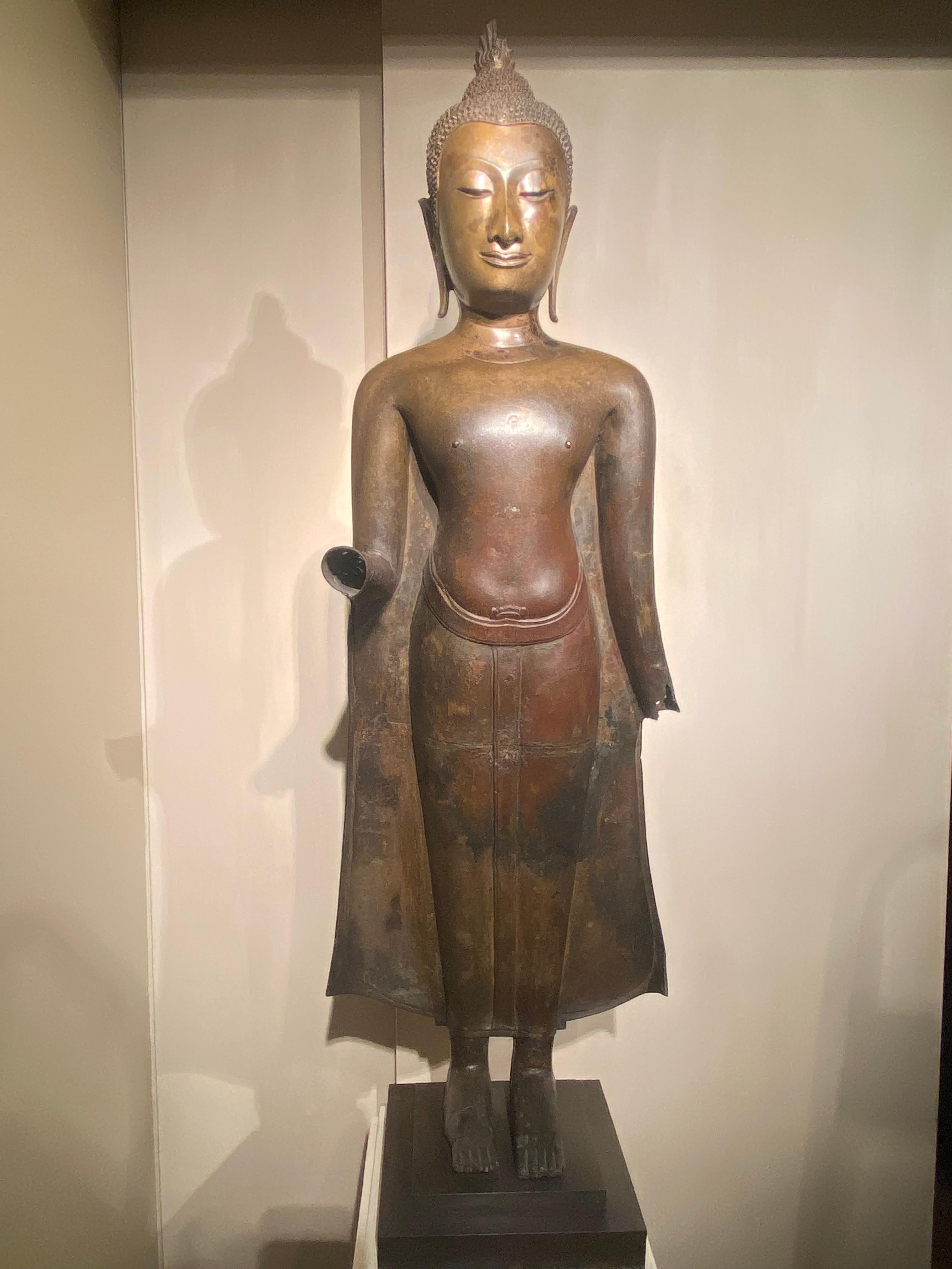 Antique Bronze Standing Buddha For Sale 12