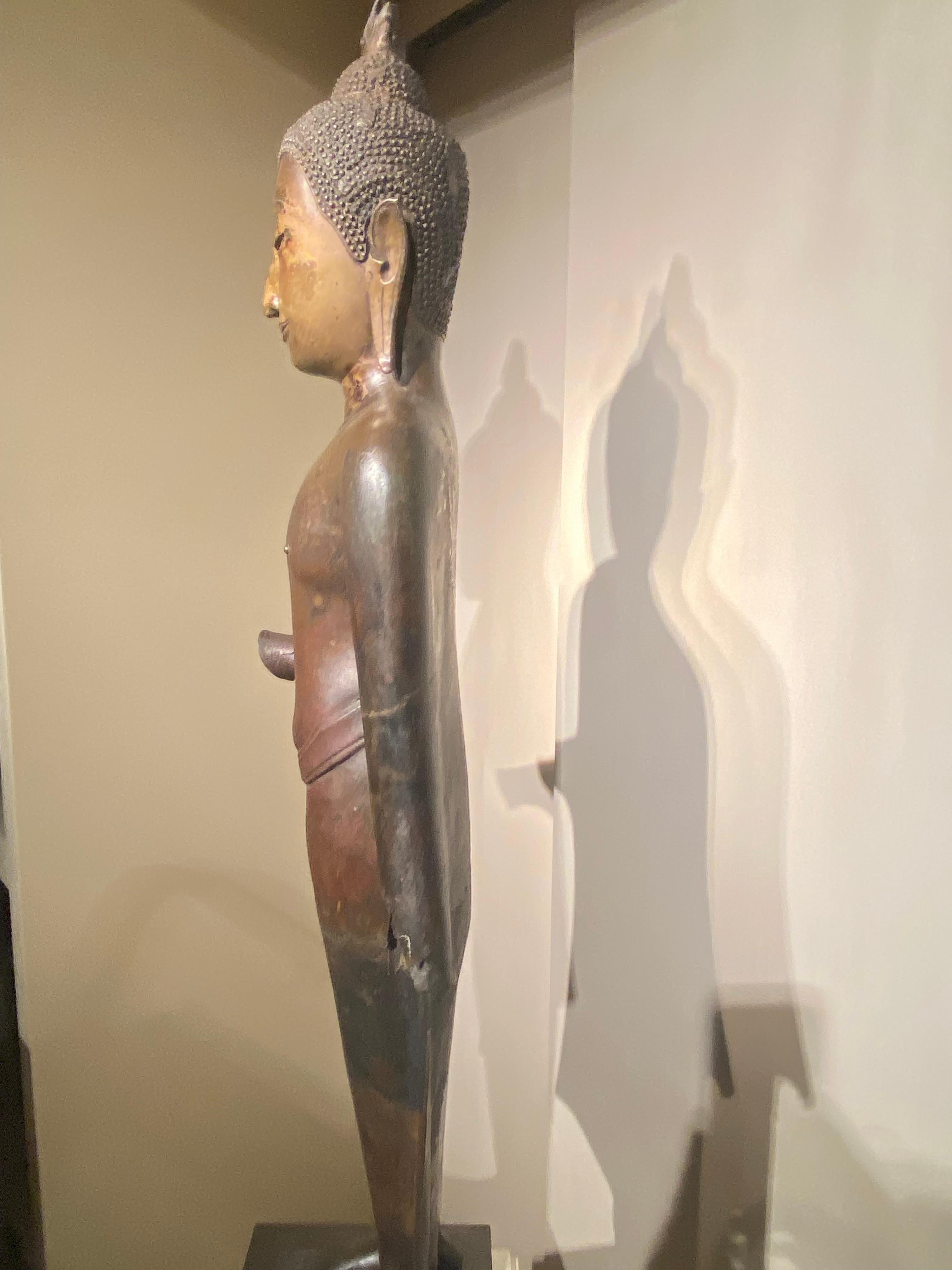Antique Bronze Standing Buddha For Sale 13