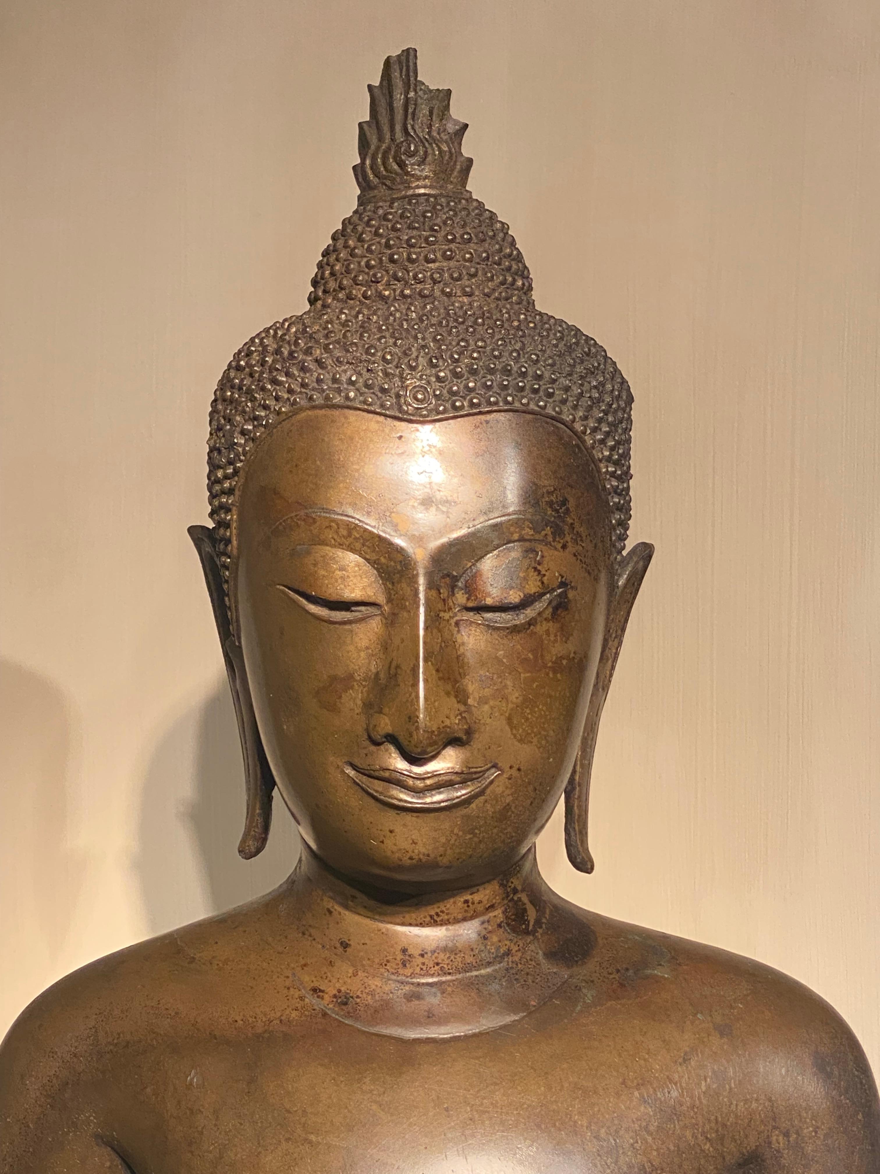 18th Century and Earlier Antique Bronze Standing Buddha For Sale