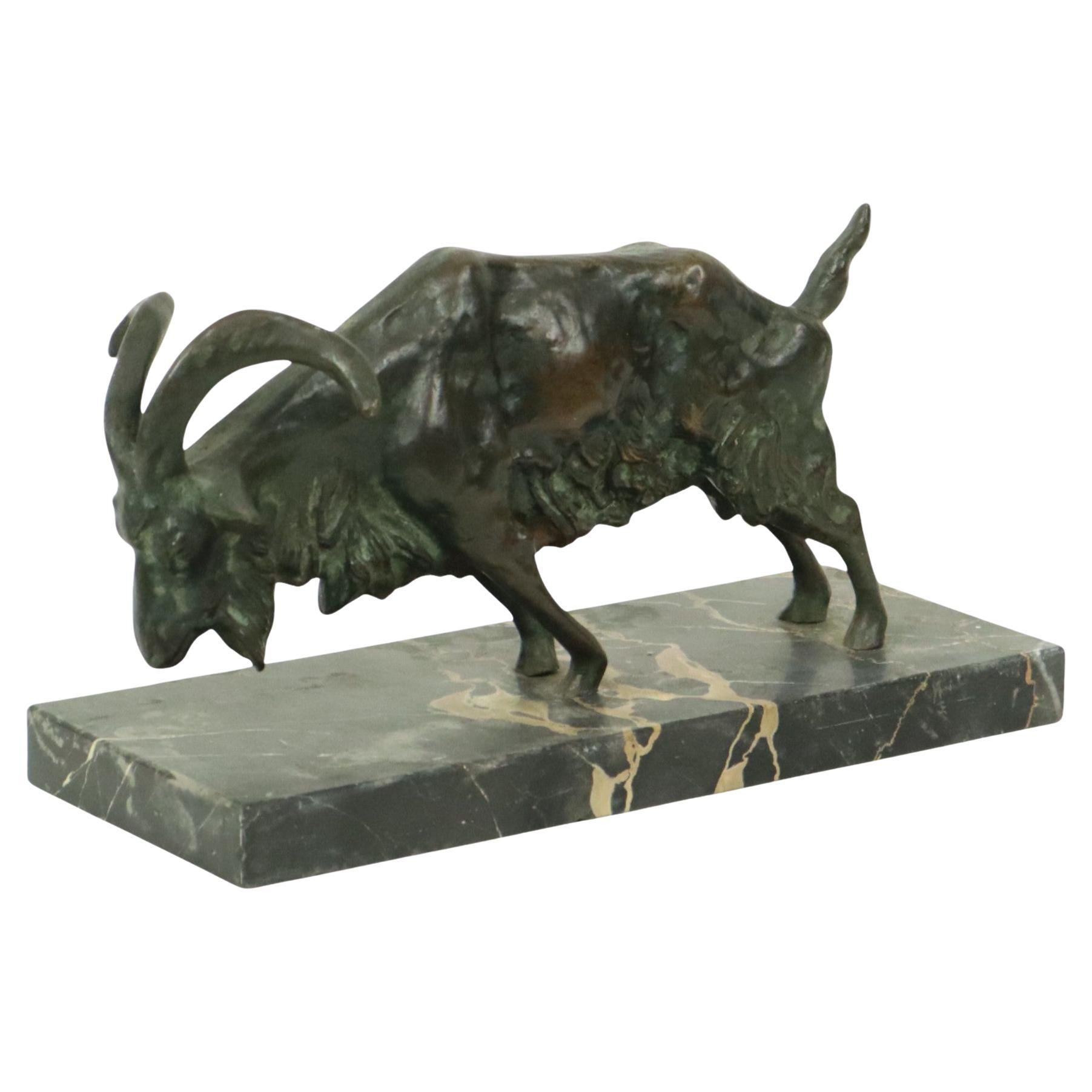 Statua di bronzo antico Scultura animale Capra Ariete Marmo