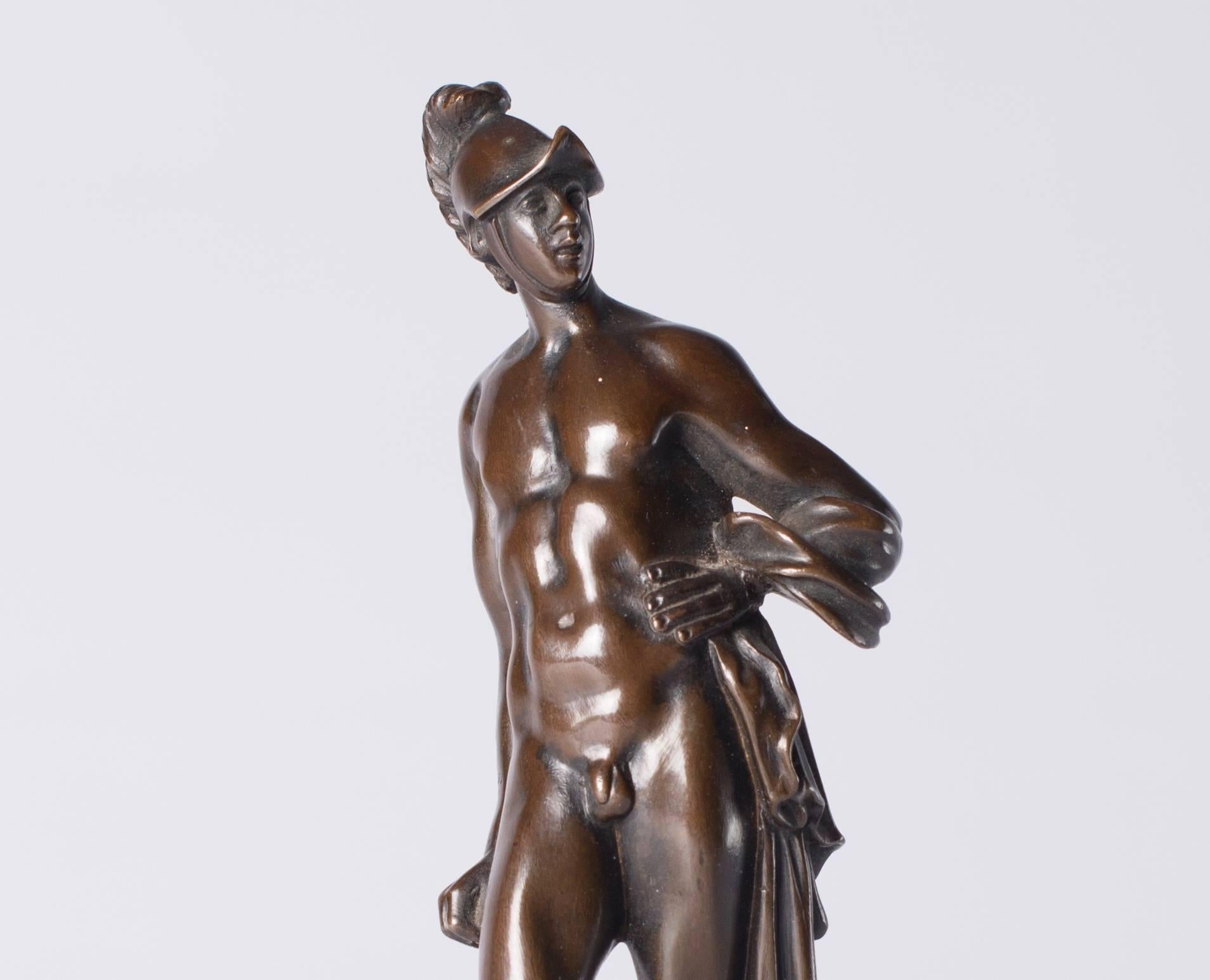 18th Century and Earlier Antique Bronze Statue Mars, 17th Century For Sale