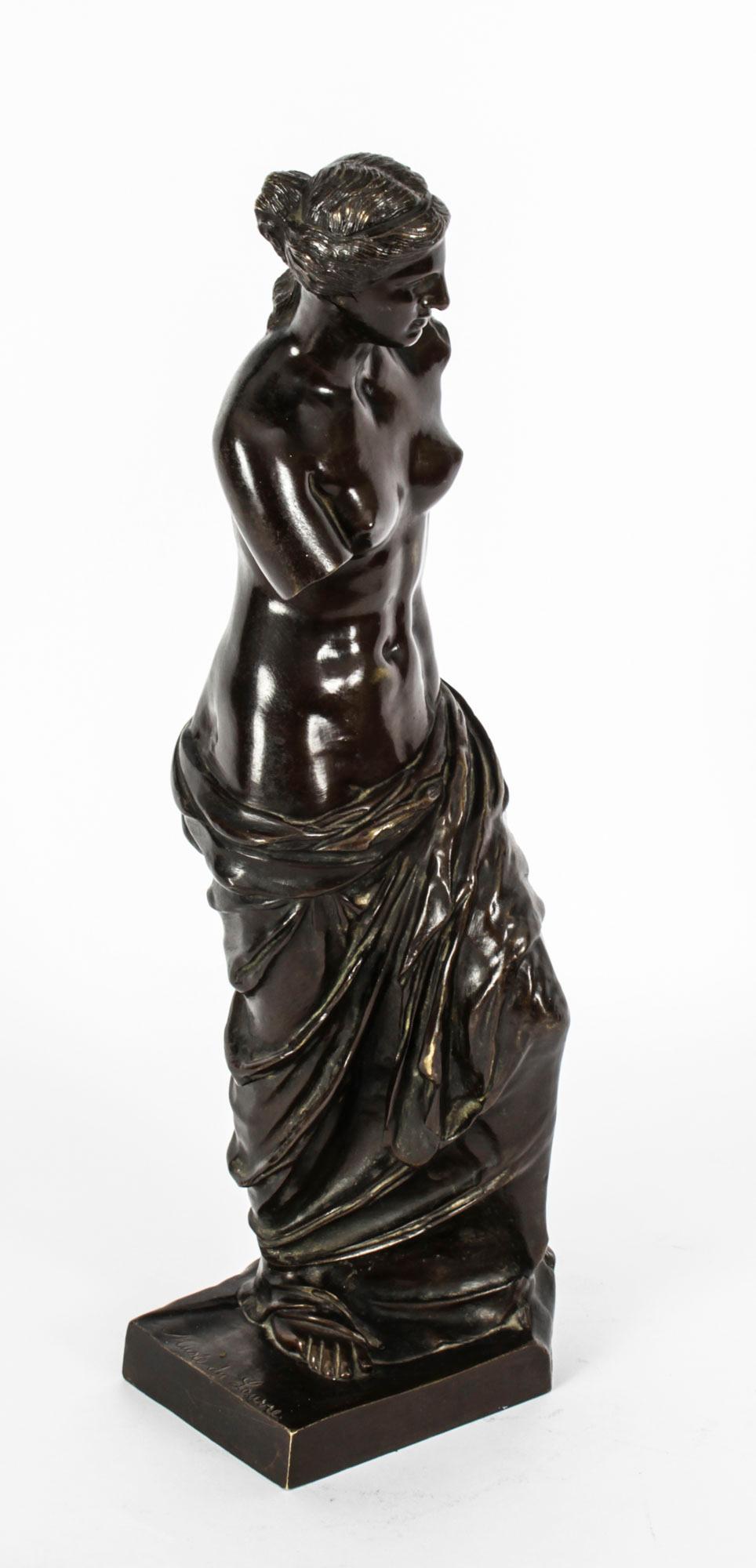 Antique Bronze Statue of Venus de Milo Musee du Louvre, 19th Century 1